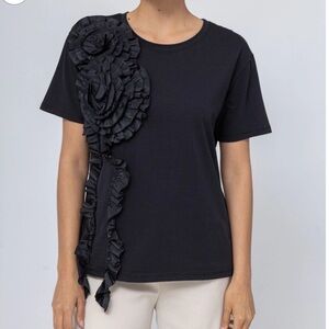 Black T-shirt with flowers